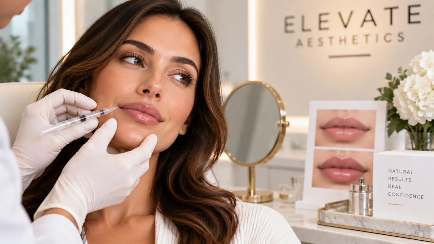 Woman receiving lip filler treatment from a physician in Glendale, CA